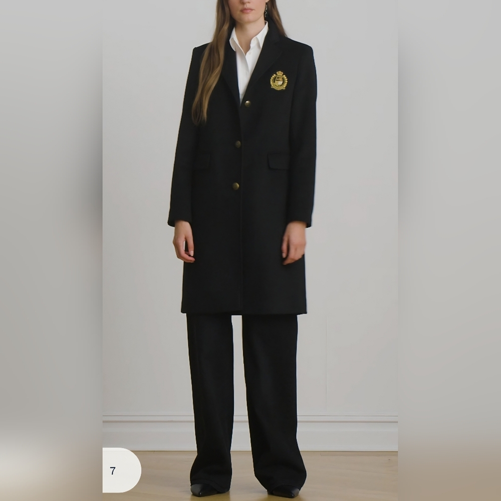 NWT - Lauren Ralph Lauren Women's Wool Blended Logo Patch Coat - US 8/M - Picture 4 of 16